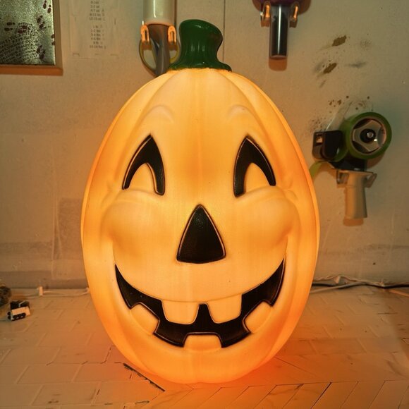 Jack-O-Lantern Blow Mold Large Pumpkin 22" Lighted Vintage General Foam Plastics - Picture 1 of 8